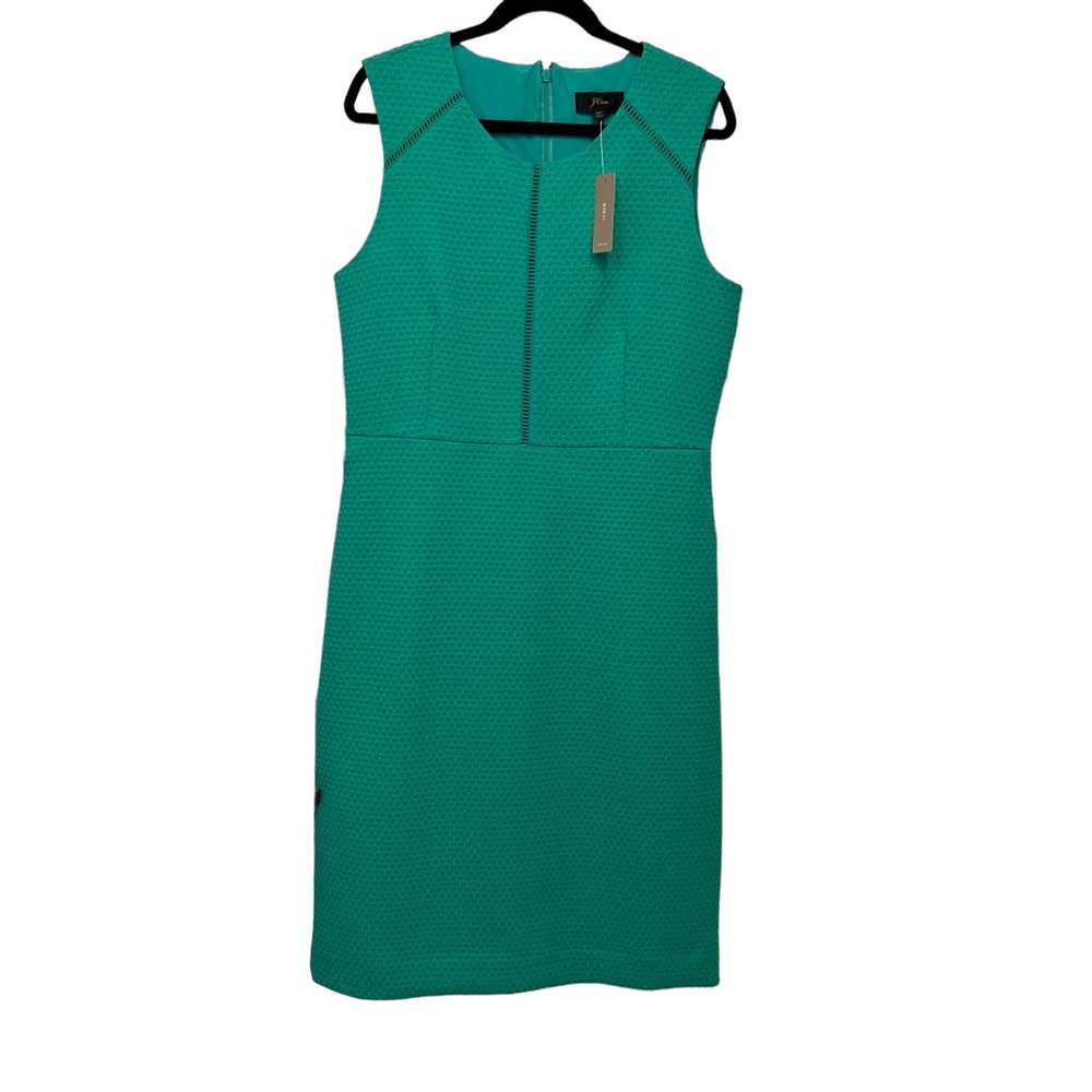 New J Crew Portfolio Matelasse Sleeveless
Sheath Dress F2641 Green 14 Tall